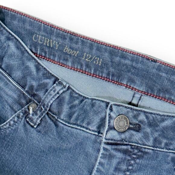 Talbots Womens Curvy Boot Cut Jeans Size 12/31 Blue Medium Wash Stretch Mid Rise - Picture 2 of 10